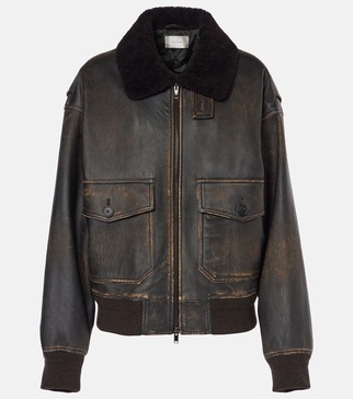 Adonis shearling-trimmed leather jacket