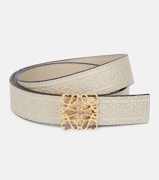 Repeat Anagram embossed leather belt