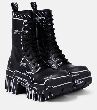 Bulldozer lace-up leather ankle boots