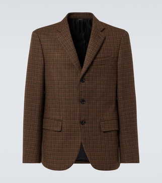 Checked wool blazer