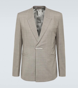 Single-breasted wool blazer