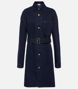 Belted denim shirt dress 