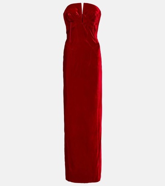 Strapless velvet gown