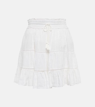 Lioline cotton and linen-blend miniskirt