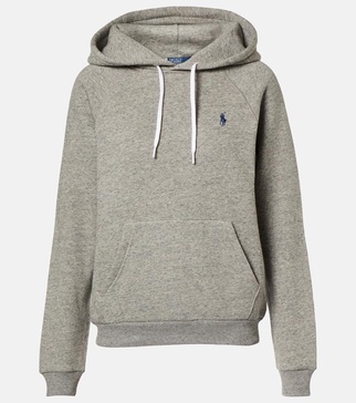 Cotton-blend jersey hoodie