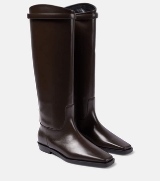 Leather knee-high boots