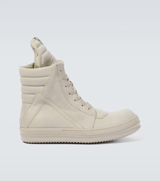 Rick Owens Leather Geobasket Sneakers