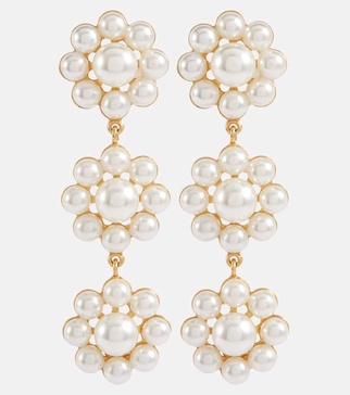 Bridal Olive faux pearl drop earrings