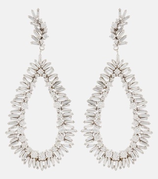 18kt white gold drop earrings with diamonds