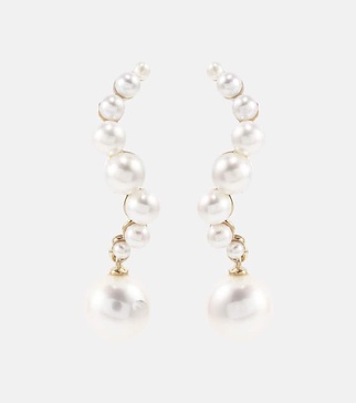 14kt gold drop earrings with pearls