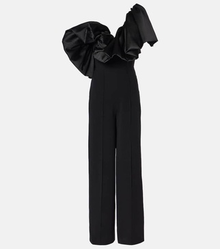 Perla ruffled satin-trimmed jumpsuit