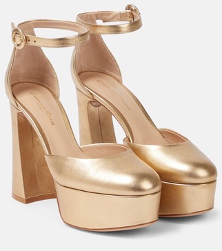 Holly D'orsay metallic leather pumps