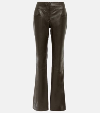 Serge leather bootcut pants