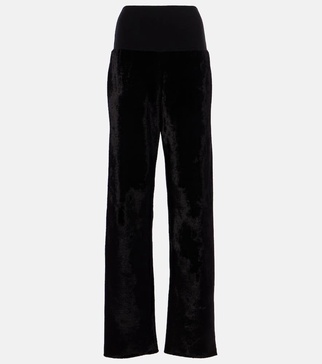 Velvet straight pants