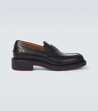 Monogram leather loafers