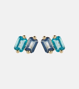 14kt gold earrings with topaz