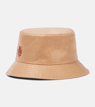 Logo linen bucket hat