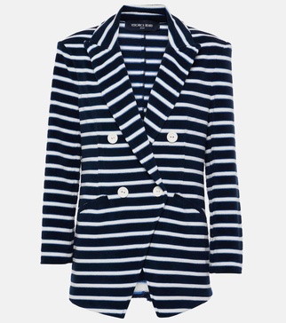 Ortiz striped cotton-blend terry blazer