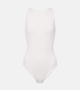 Halterneck jersey swimsuit