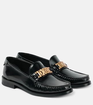 Chain leather loafers