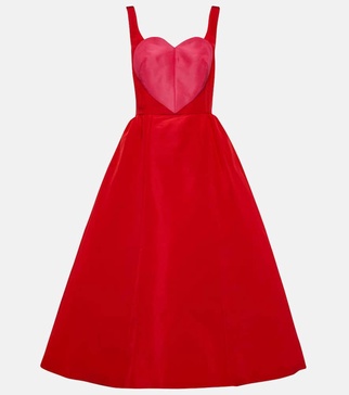 Heart silk midi dress