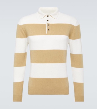 Wool and cashmere polo sweater