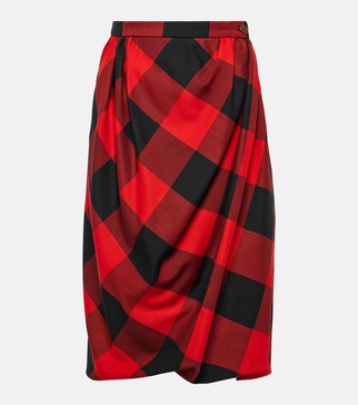 Drunken Drape virgin wool midi skirt