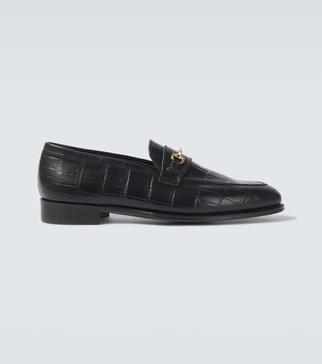 Colony croc-effect leather loafers