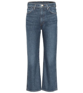 High-rise cropped wide-leg jeans