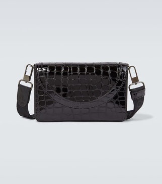 Explorafunk croc-effect patent leather shoulder bag