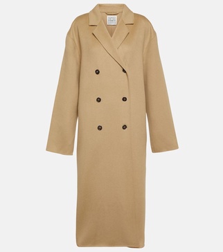 Oversized double-breasted wool coat