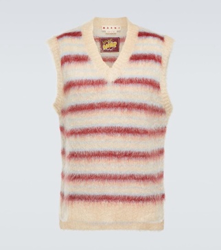 Striped wool-blend sweater vest