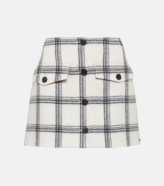 Ocroma checked wool miniskirt