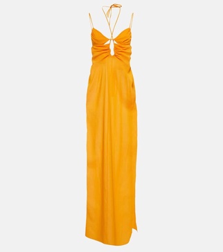 Cutout halterneck maxi dress