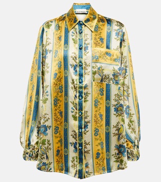 Quinn printed silk satin shirt