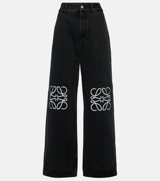 Anagram high-rise wide-leg jeans