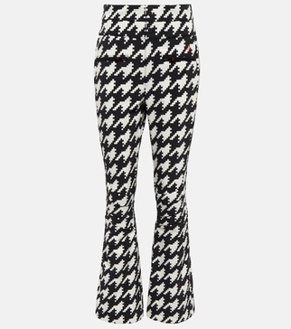 Aurora high-rise houndstooth softshell ski pants