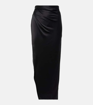 Silk midi skirt