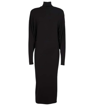 Turtleneck stretch-jersey midi dress