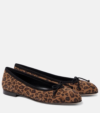 Veralli leopard-print suede ballet flats