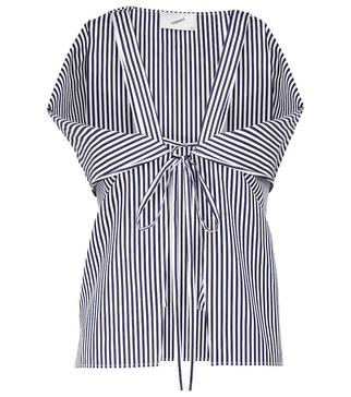 Striped cotton poplin top