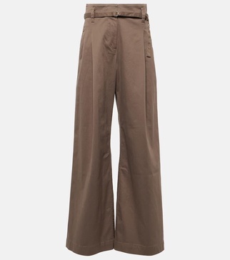 Raver high-rise twill wide-leg pants