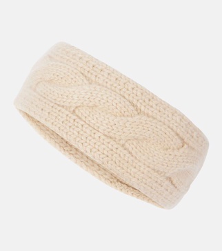 Cable-knit cashmere headband