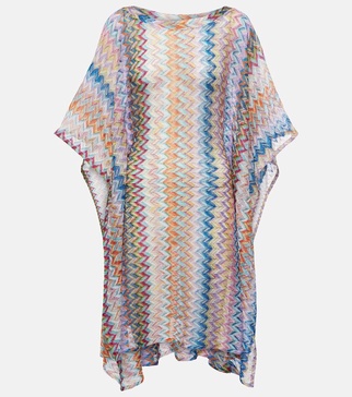 Metallic knit beach cover-up