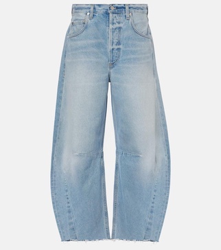 Horseshoe low-rise barrel-leg jeans