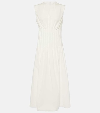 Wes pleated cotton poplin maxi dress