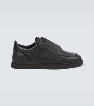 Jimmy Rubber-Trimmed Leather Sneakers