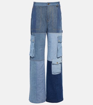 Monogram high-rise wide-leg jeans