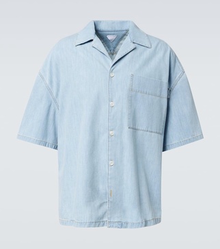 Denim bowling shirt