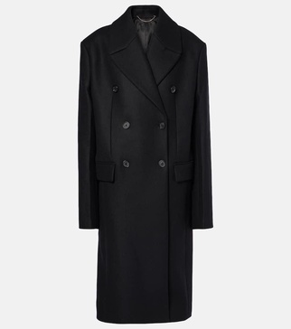 Cropped wool-blend peacoat